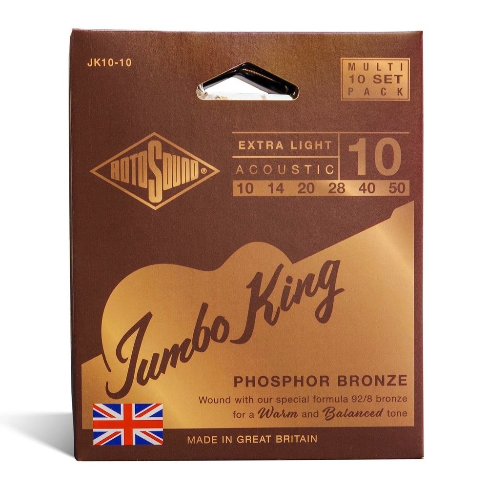 Rotosound Jumbo King JK10-10 corde per chitarre western 10-50, 10 set