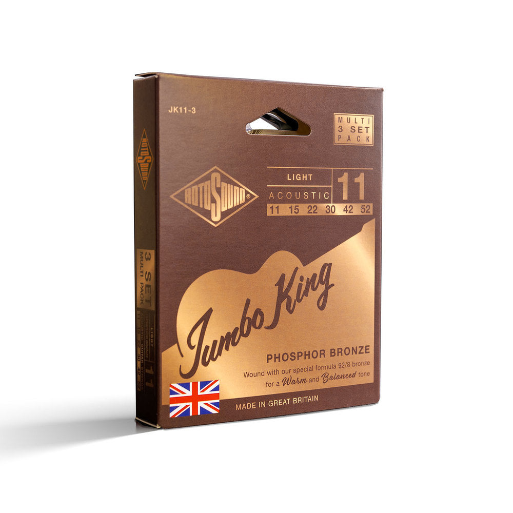 Rotosound Jumbo King JK11-3 corde per chitarra folk 11-52, 3 set