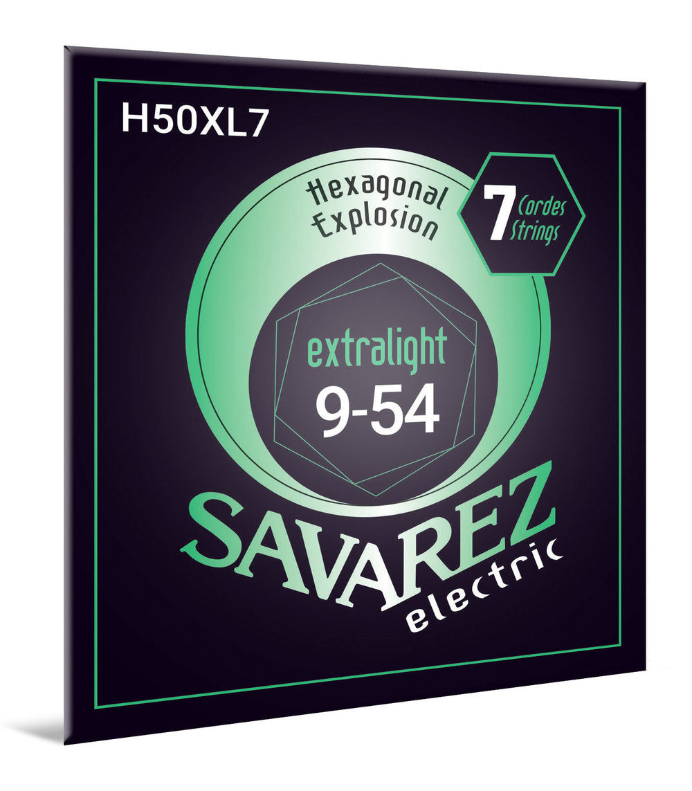 Chitarra elettrica a 7 corde Savarez H50XL7 Hexagonal Explosion, da .009 a .054