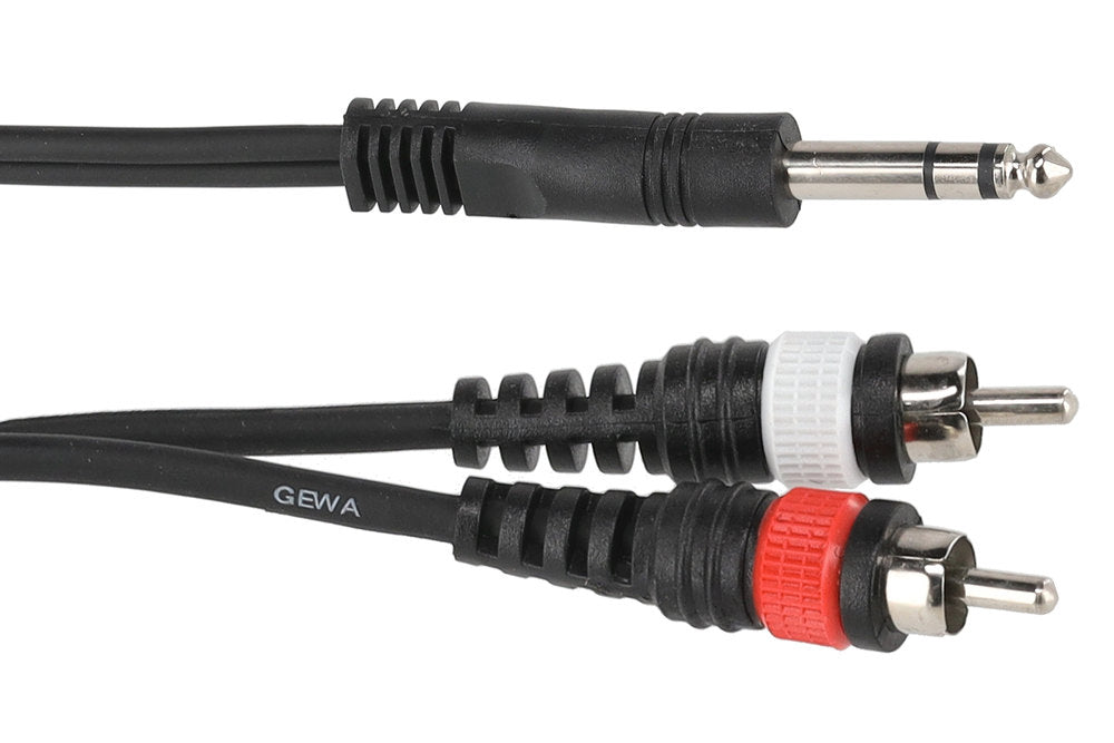 Cavo a Y GEWA Basic Line 1,5 m, jack stereo a 2 x cinch