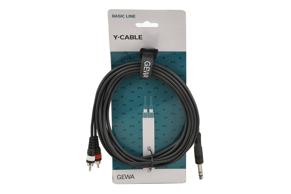 GEWA Basic Line cavo a Y 3 m, jack stereo a 2 x cinch