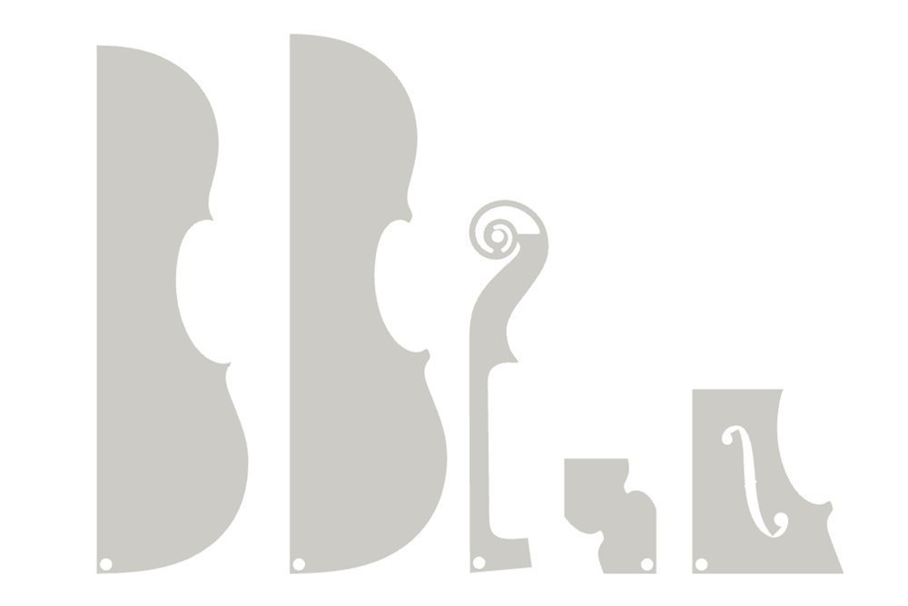 GEWA sagoma del contorno Strad Spanish 1694 per viola, 5 pezzi