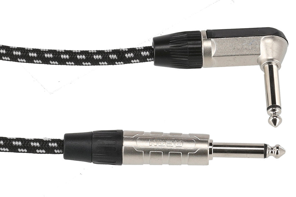 Cavo per strumenti GEWA Pro Line 6 m, tweed bianco e nero, jack angolato