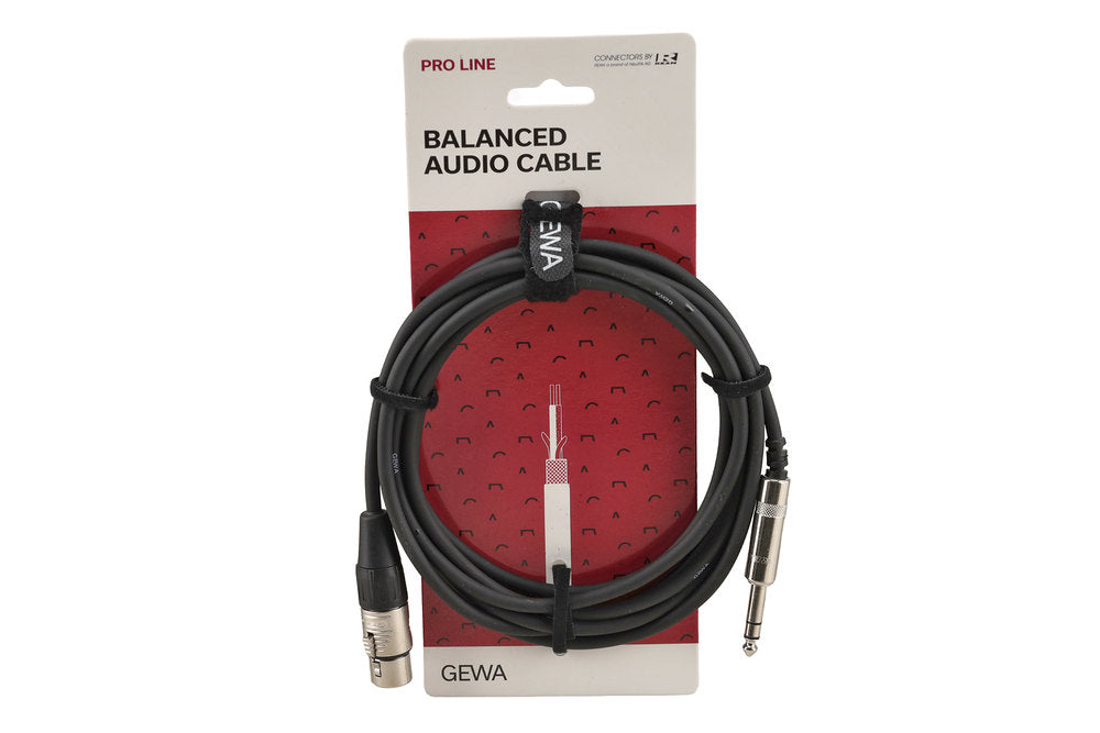Cavo bilanciato GEWA Pro Line 3 m, jack stereo a XLR femmina