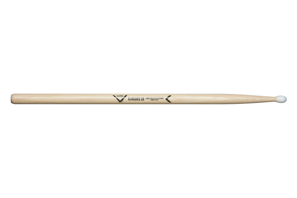 Vater Classics 2B bacchette per batteria, hickory, punta in nylon
