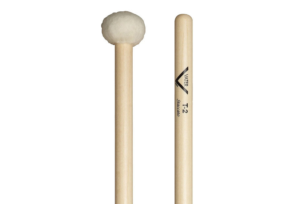 Mazze per timpani Vater Timpani Mallet T2, feltro medio-duro, manico diritto