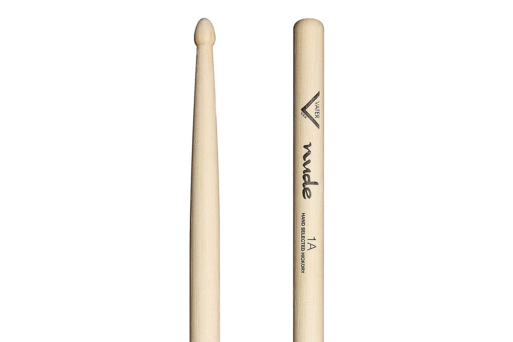 Vater Nude Series 1A bacchette per batteria, hickory, punta in legno