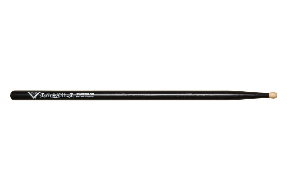 Bacchette per batteria Vater Eternal Black Power 5B, hickory, punta in legno