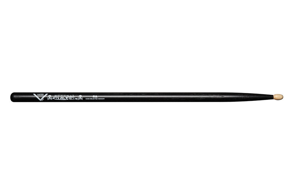 Vater Eternal Black 5A bacchette per batteria, hickory, punta in legno
