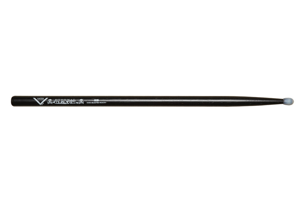Vater Eternal Black 5B bacchette per batteria, hickory, punta in nylon