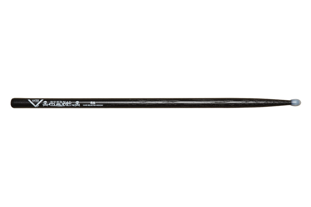 Vater Eternal Black 5A bacchette per batteria, hickory, punta in nylon