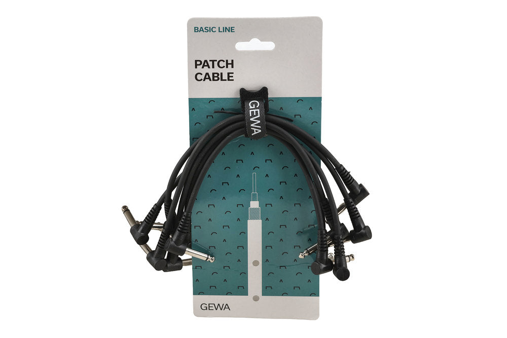 GEWA Basic Line cavo patch 0,3 m, mono-jack angolato, 6 pezzi