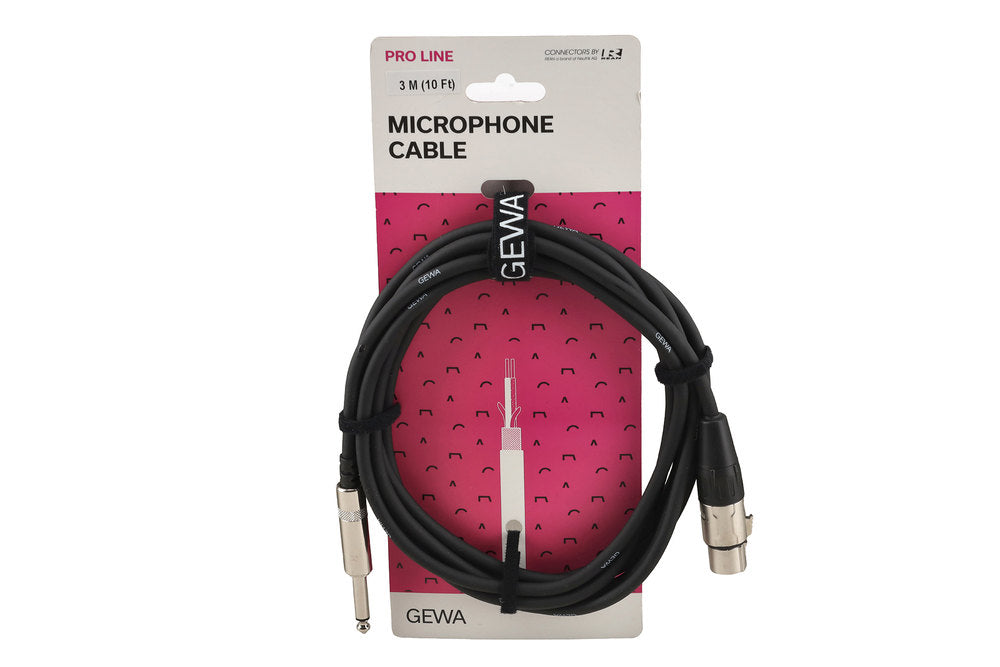 GEWA Pro Line cavo microfonico 3 m, XLR femmina a jack mono