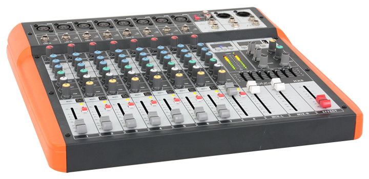Ibiza 8-channel Mixer w. USB and Bluetooth