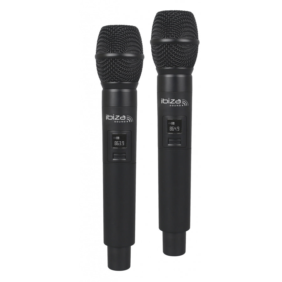 Dual UHF Receiver w. 2 Handheld Microphones