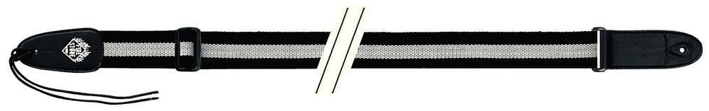 Fire & Stone Cotton-Edition tracolla per chitarra in cotone, nera/bianca