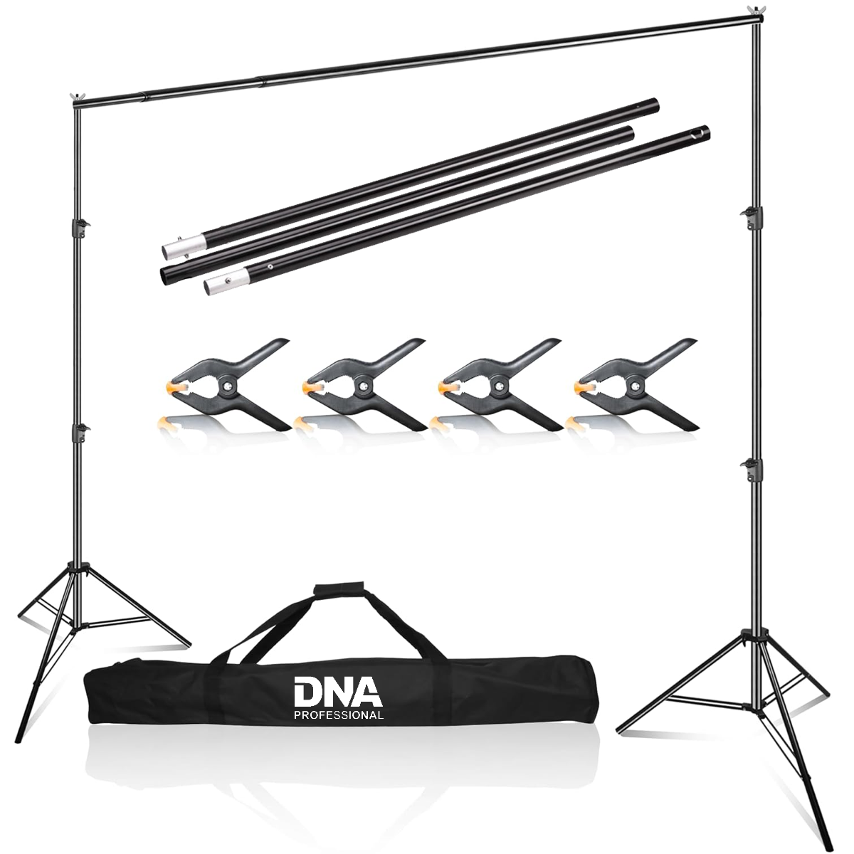 Baggrundsstativ – 200x200cm med cover og 4 klemmer