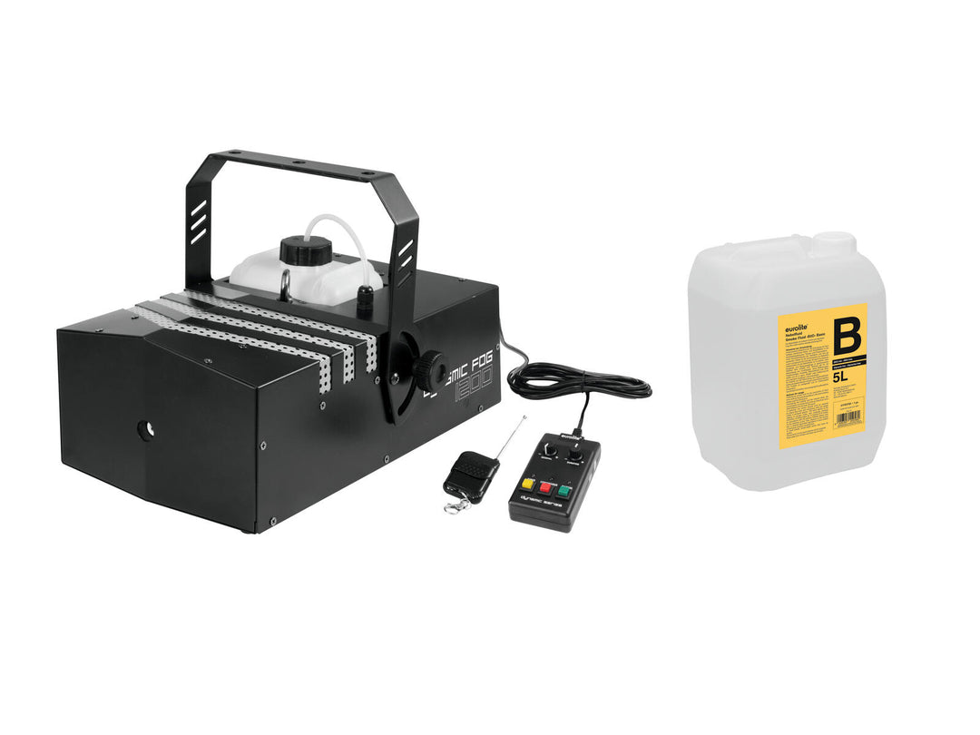 EUROLITE Set Nebbia Dinamica 1200 + Liquido per fumo -B2D- 5l