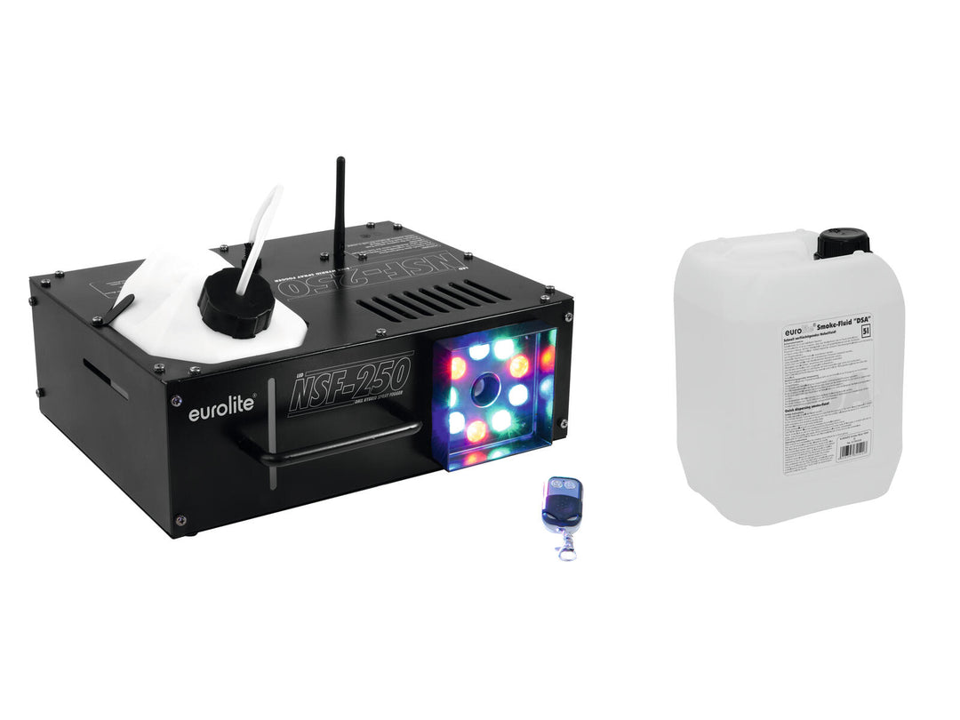 EUROLITE Set NSF-250 + liquido per fumo -DSA- 5l