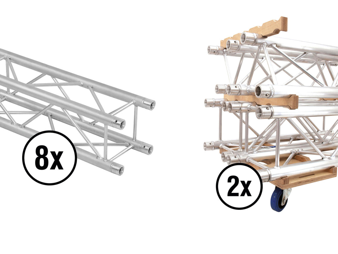 ALUTRUSS Set QUADLOCK QL-ET34-2000 + Tavola per trasporto truss