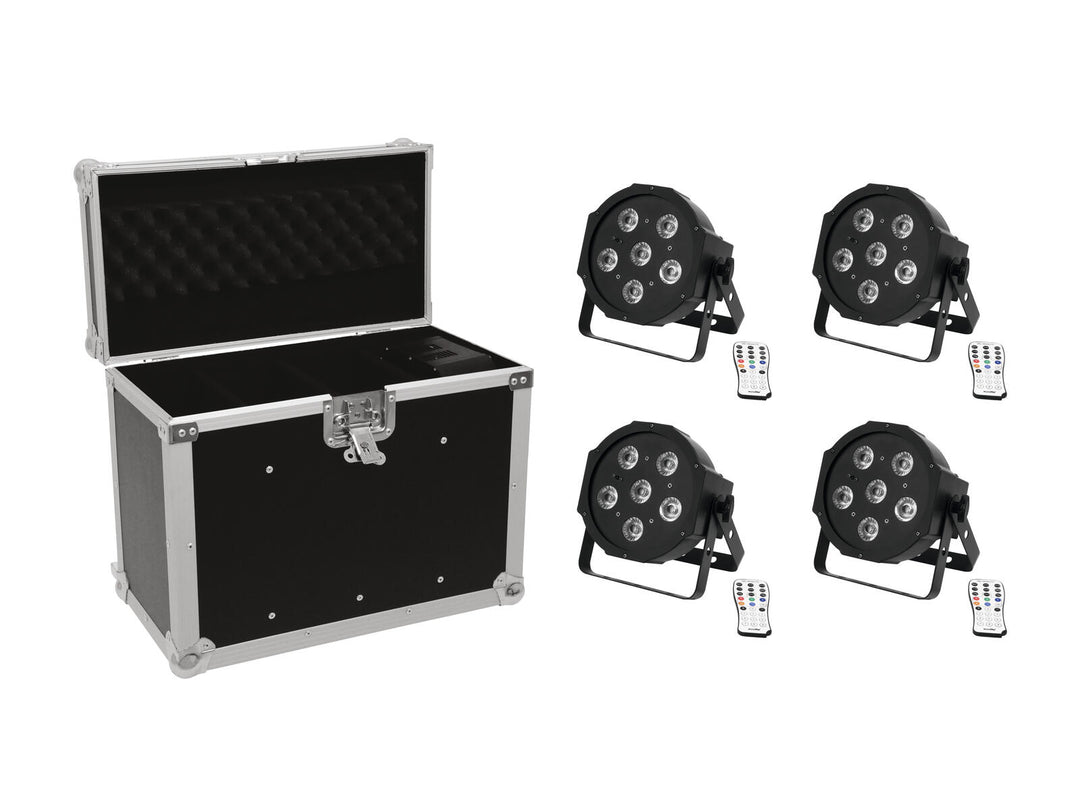 EUROLITE Set 4x LED SLS-603 + custodia EC-SL4M dimensione M