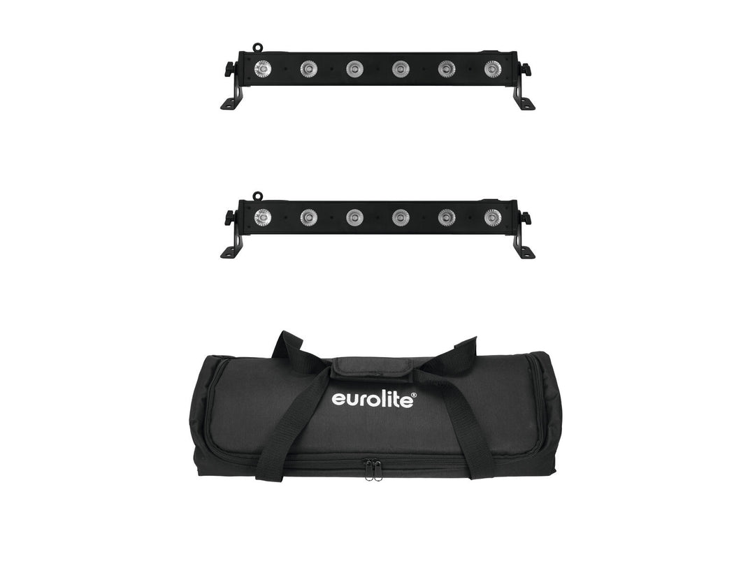 EUROLITE Set 2x LED BAR-6 QCL RGBA + Borsa morbida