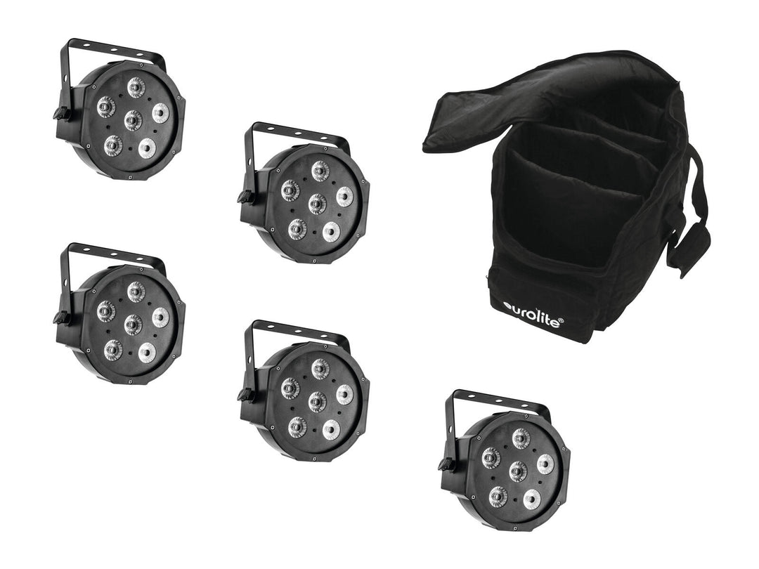 EUROLITE Set 5x LED SLS-6 TCL Spot + Borsa morbida