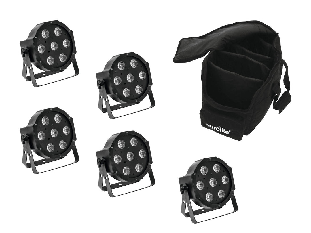 EUROLITE Set 5x LED SLS-7 HCL Spot + Borsa morbida