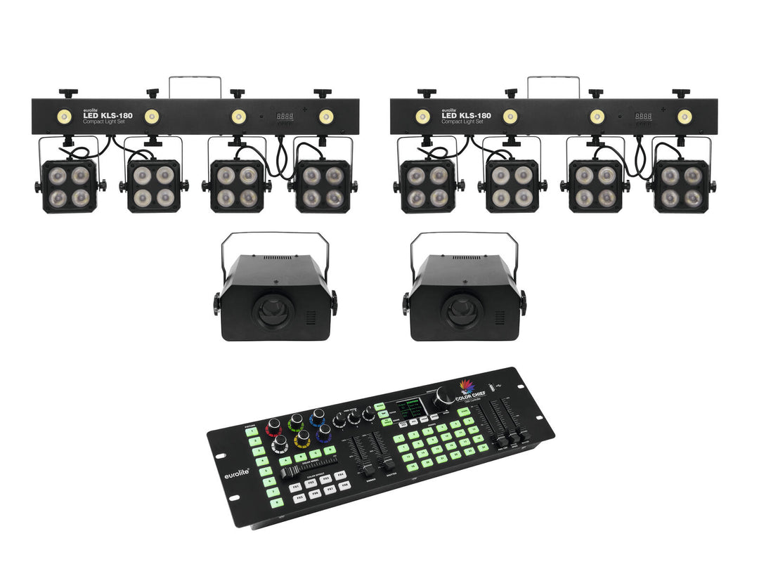 EUROLITE Set 2x LED KLS-180 + 2x LED WF-40 + Controller DMX LED Color Chief