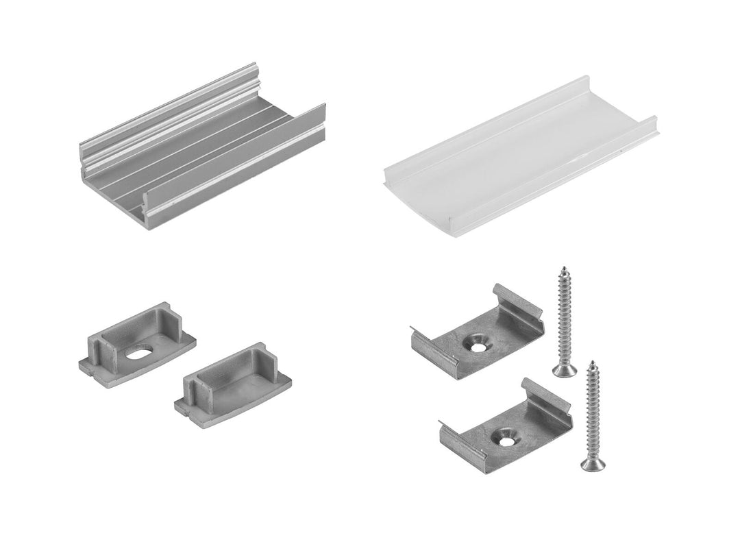 EUROLITE Set di montaggio con profilo a U da 20mm per striscia LED