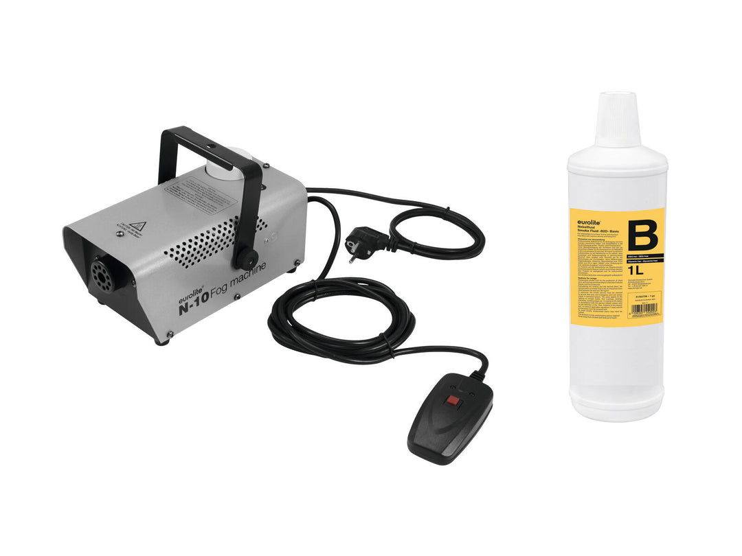 EUROLITE Set N-10 argento + B2D Basic Liquido per fumo 1l