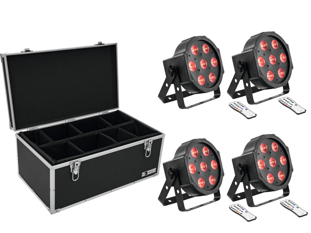 EUROLITE Set 4x LED SLS-7 HCL Pedana + Custodia TDV-1