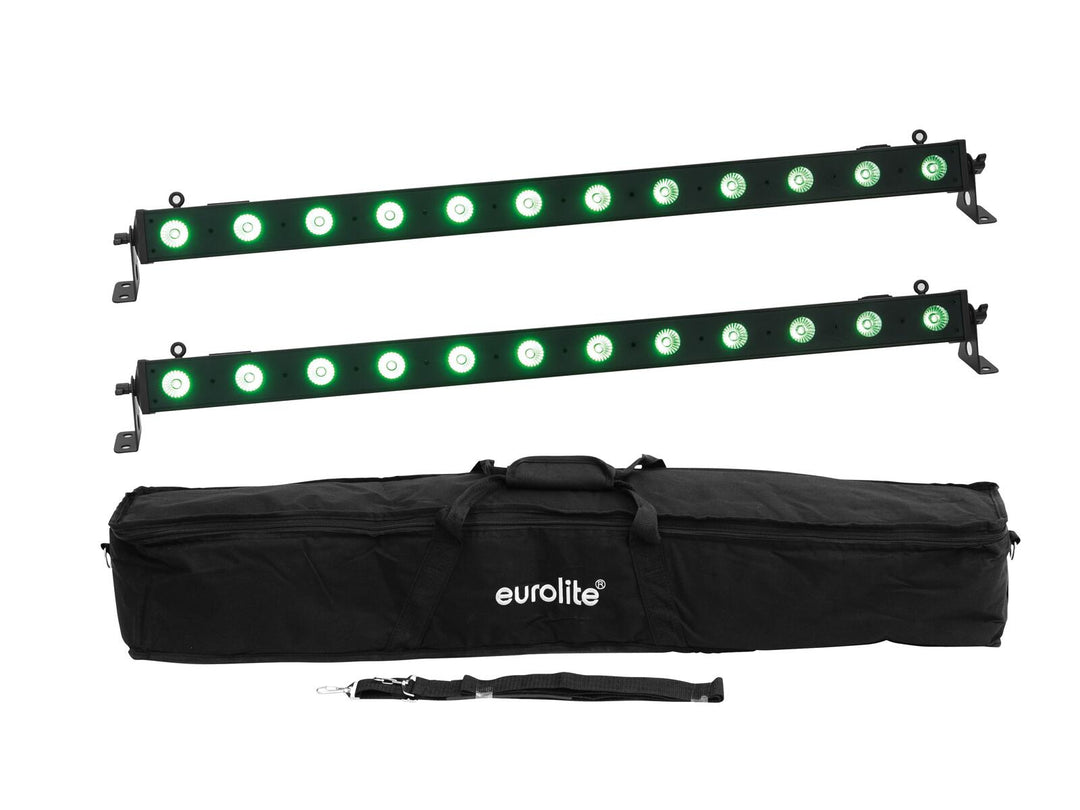 EUROLITE Set 2x LED BAR-12 QCL RGB+UV Bar + Borsa morbida