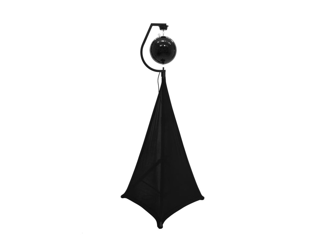 EUROLITE Set sfera a specchi 30cm nera con stand e cover nera per treppiede