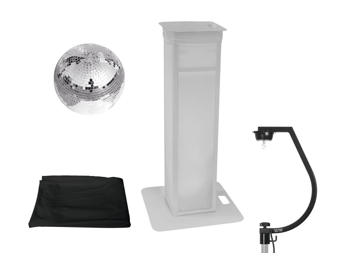 EUROLITE set Palla a specchi 30cm con stand da palco variabile + Cover black
