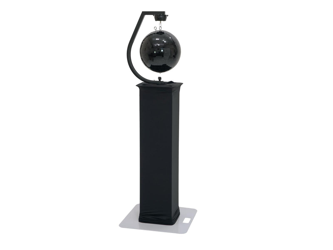 EUROLITE Set Sfera a specchio 30cm nera con stand da palco variabile + Cover nera