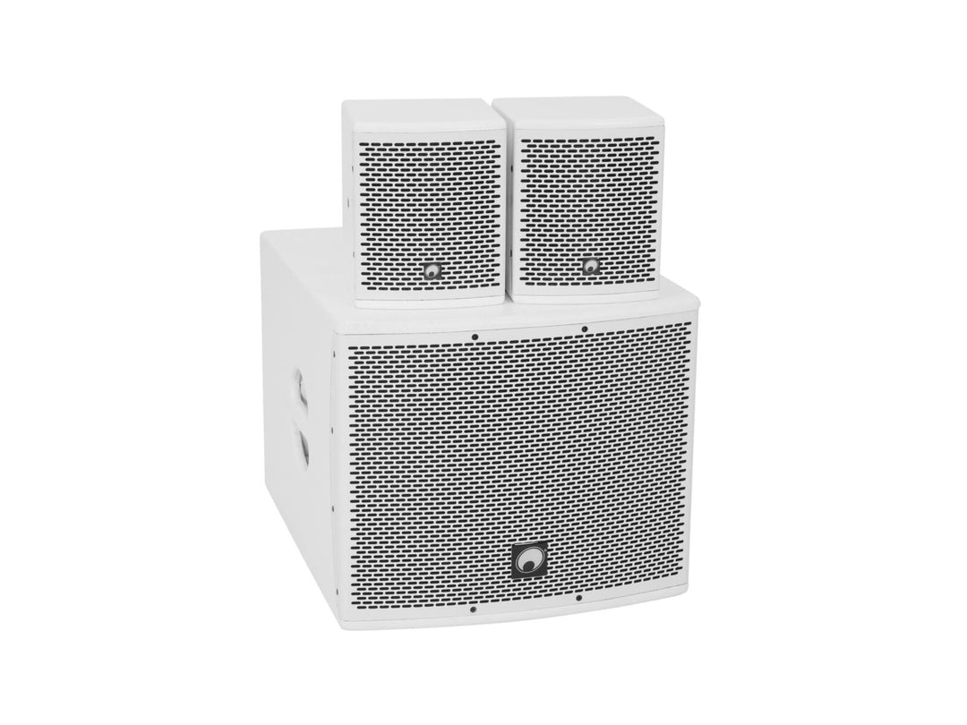 Set OMNITRONIC MOLLY-12A Subwoofer active + 2x MOLLY-6 Top 8 ohms, white