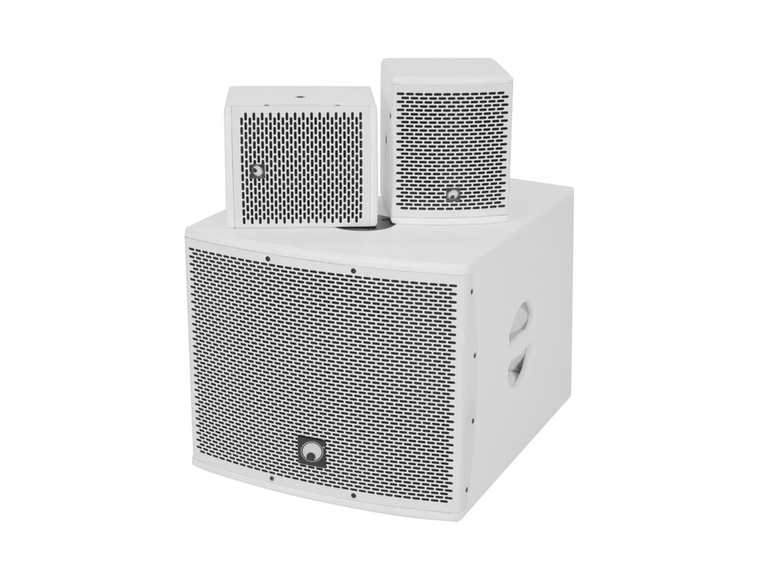Set OMNITRONIC MOLLY-12A Subwoofer active + 2x MOLLY-6 Top 8 ohms, white