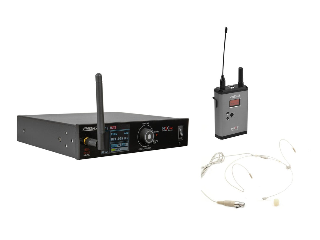 PSSO Set WISE ONE + BP + cuffia con microfono 823-832/863-865MHz