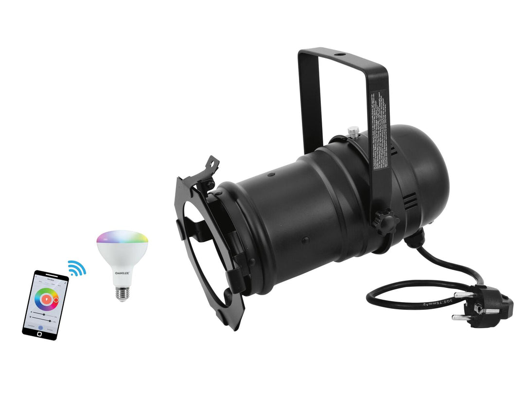 EUROLITE Set Faretto PAR-30 bk + LED PAR-30 RGB/WW/CW WiFi