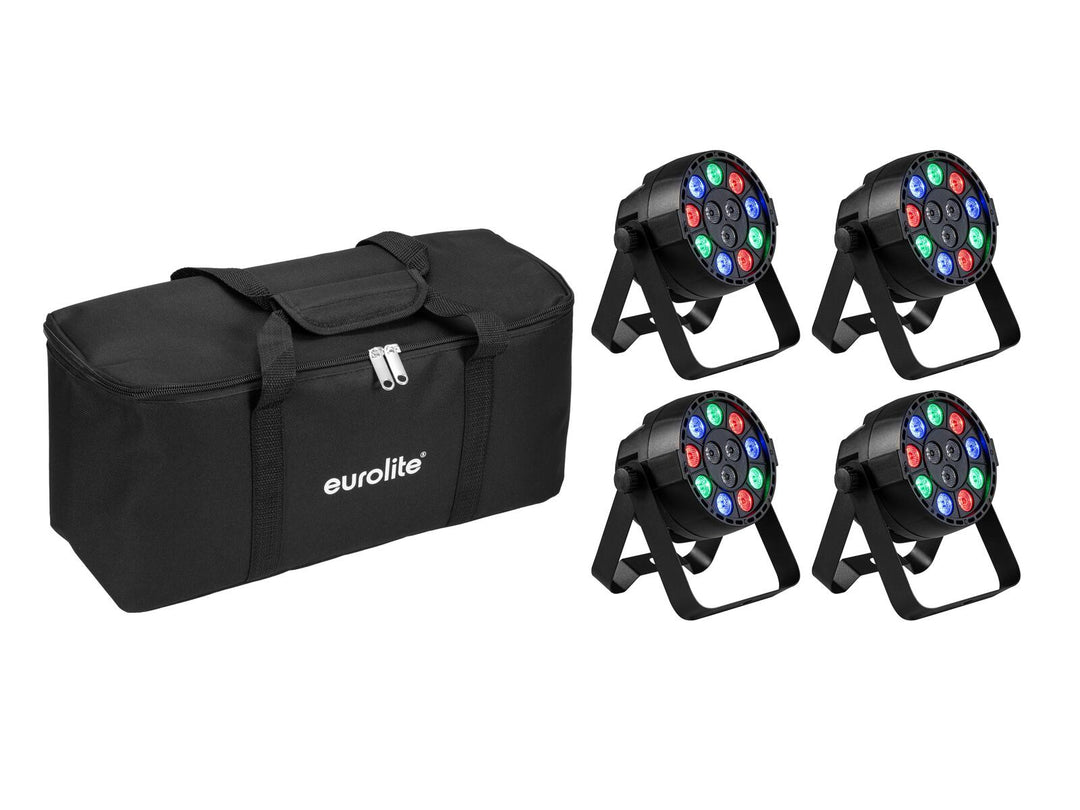 EUROLITE Set 4x AKKU Mini PARty RGBW Spot MK2 + Borsa morbida