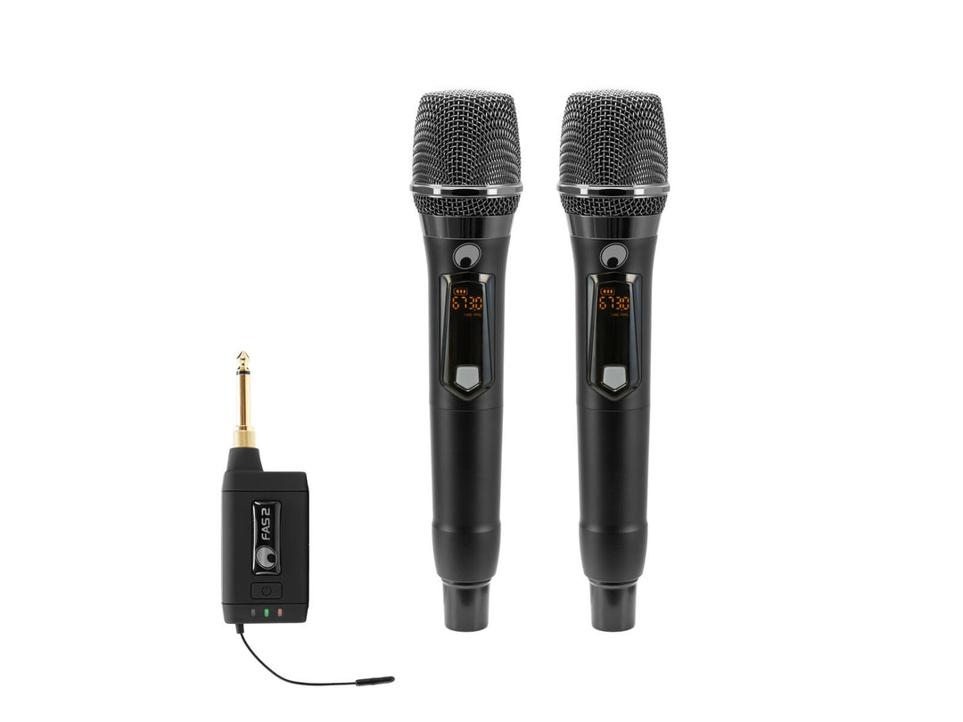 OMNITRONIC Set FAS TWO + 2x Microfono wireless dinamico 660-690MHz