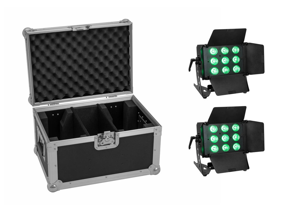 EUROLITE Set 2x LED CLS-9 QCL RGB/WW 9x7W + Custodia
