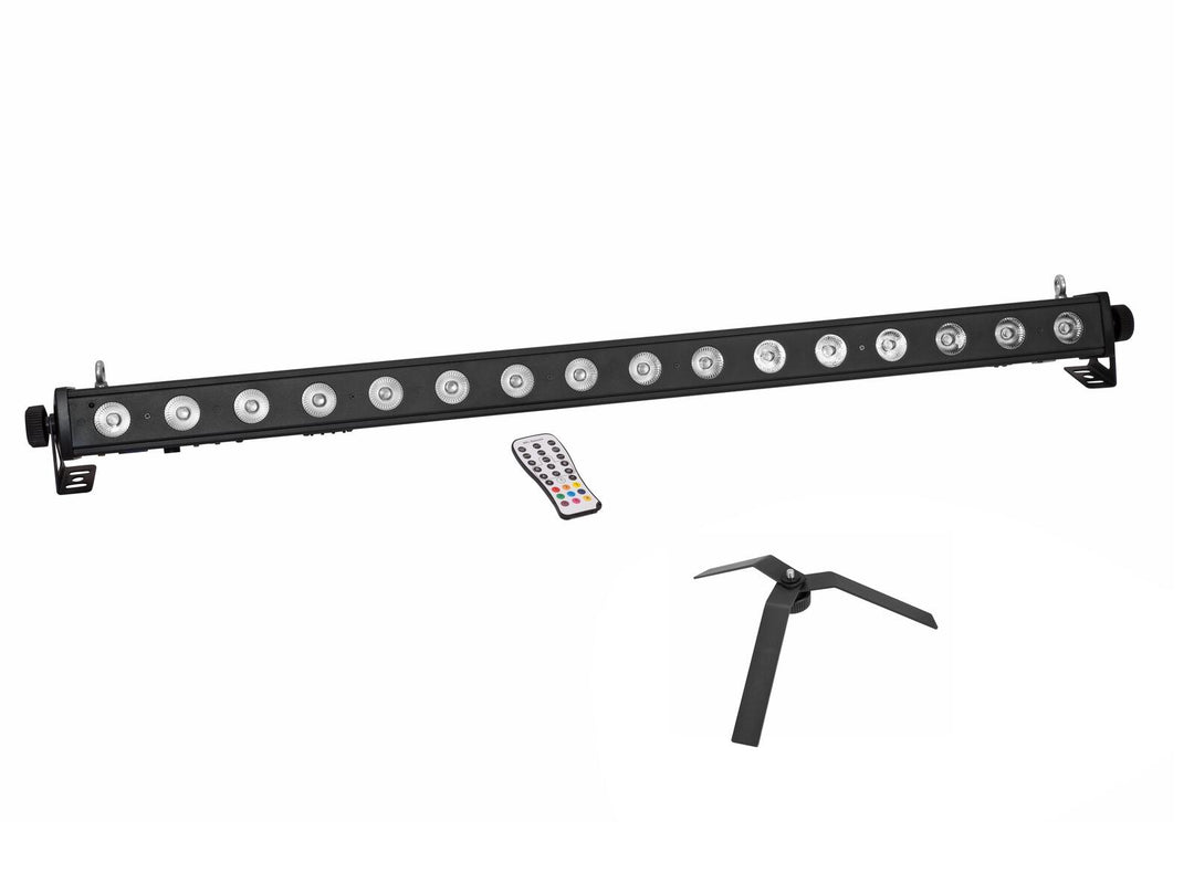 EUROLITE Set LED PIX-16 QCL Barra + FS-4 Supporto da pavimento, Acciaio, nero