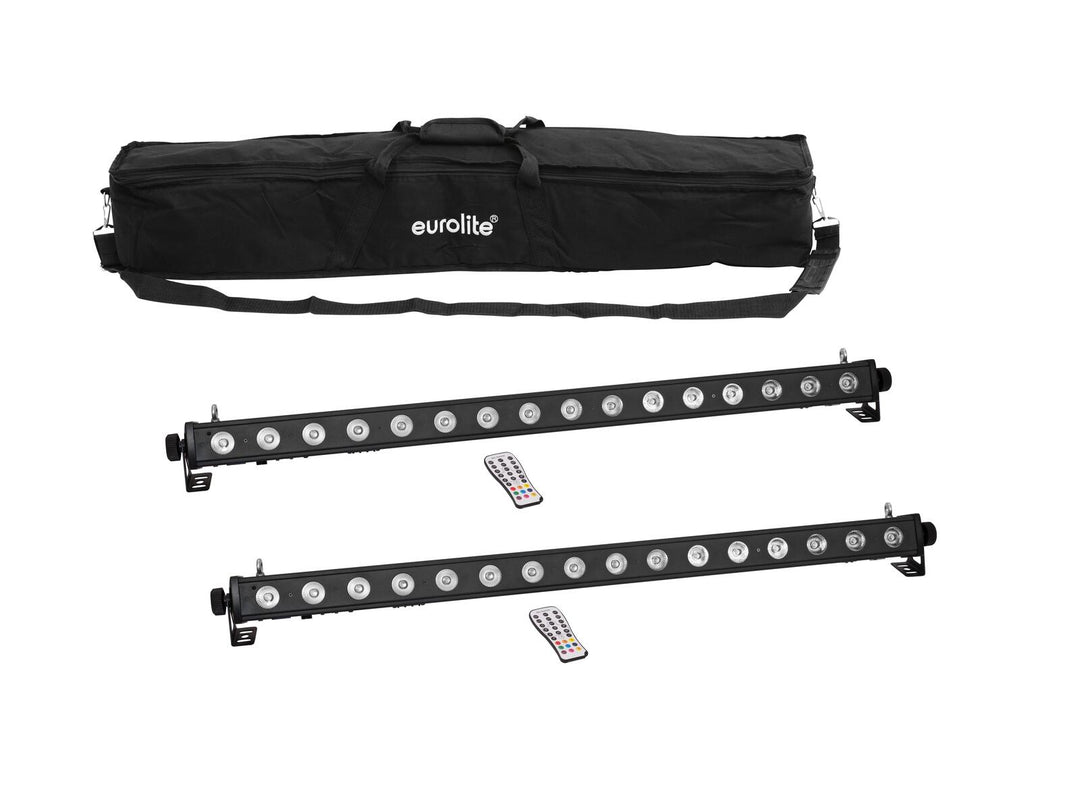 EUROLITE Set 2x LED PIX-16 QCL Barra + Borsa morbida