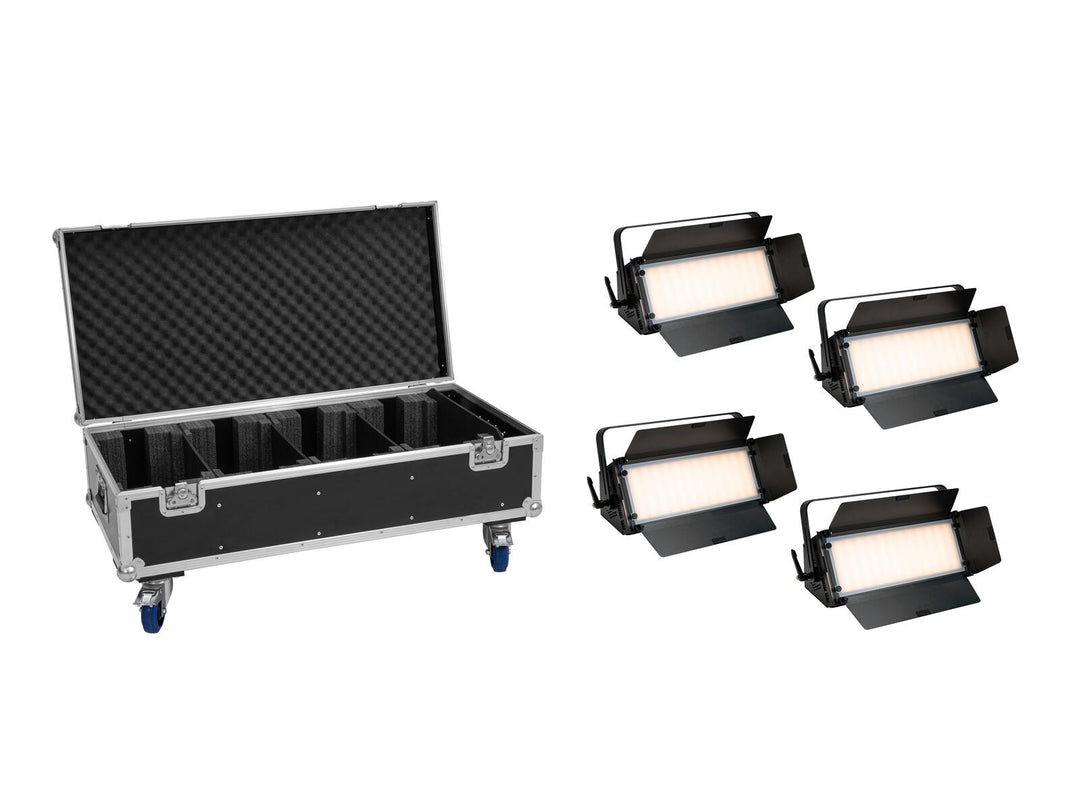 EUROLITE Set 4x LED PLL-576 CW/WW Panel + Custodia con ruote