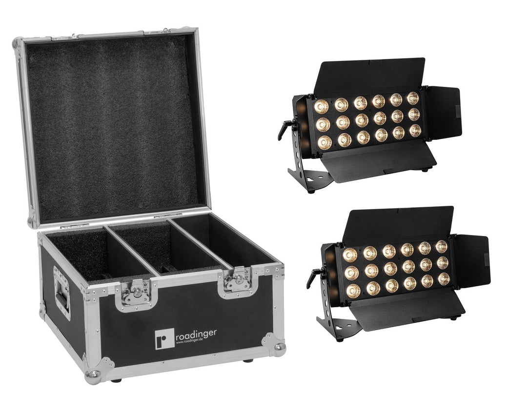 Set EUROLITE 2x LED CLS-18 QCL RGB/WW 18x7W + Flightcase