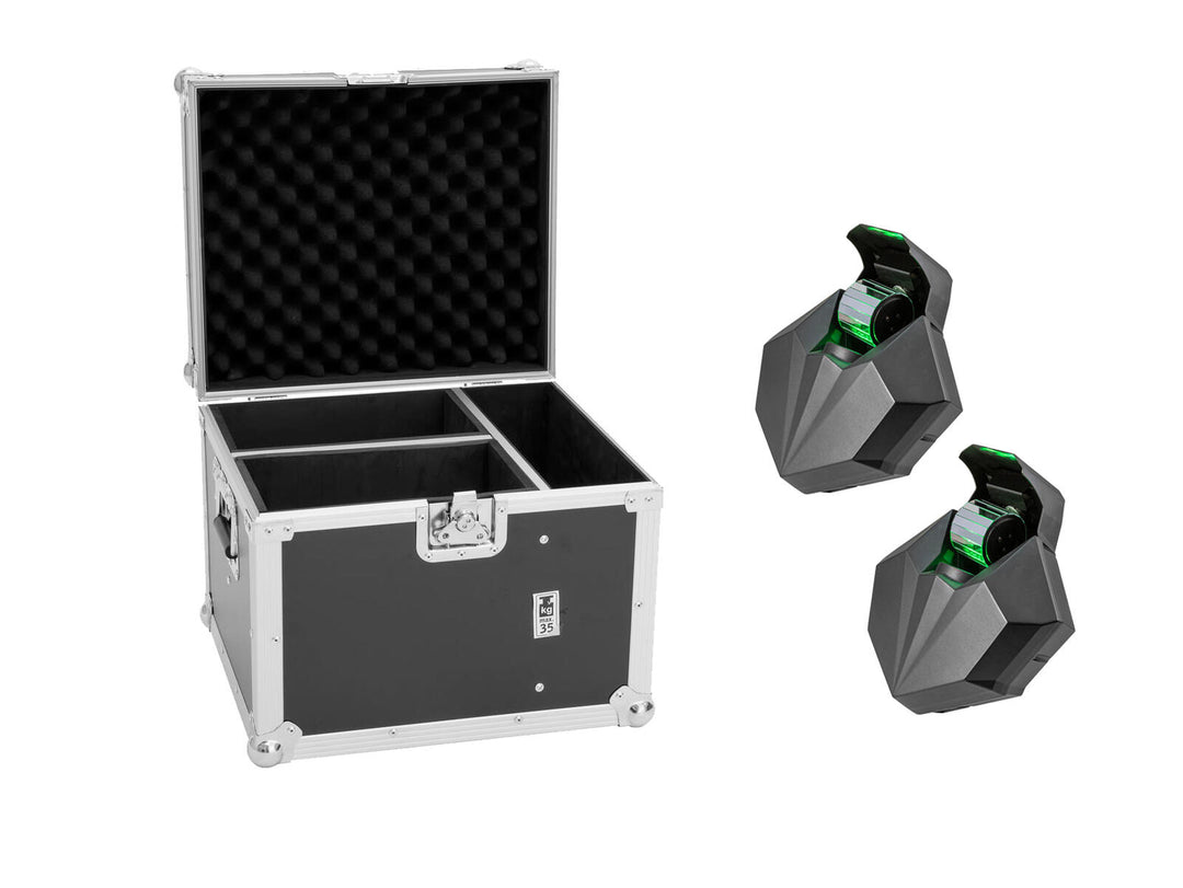EUROLITE Set 2x LED CAT-80 Effetto beam + Flightcase
