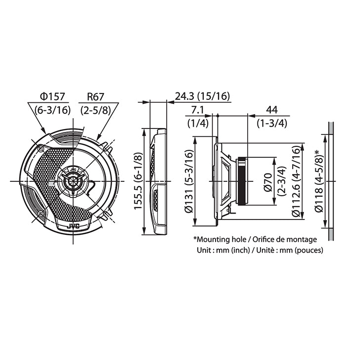 JVC CS-DR522 kit altoparlanti 13cm 2 vie 260w peak