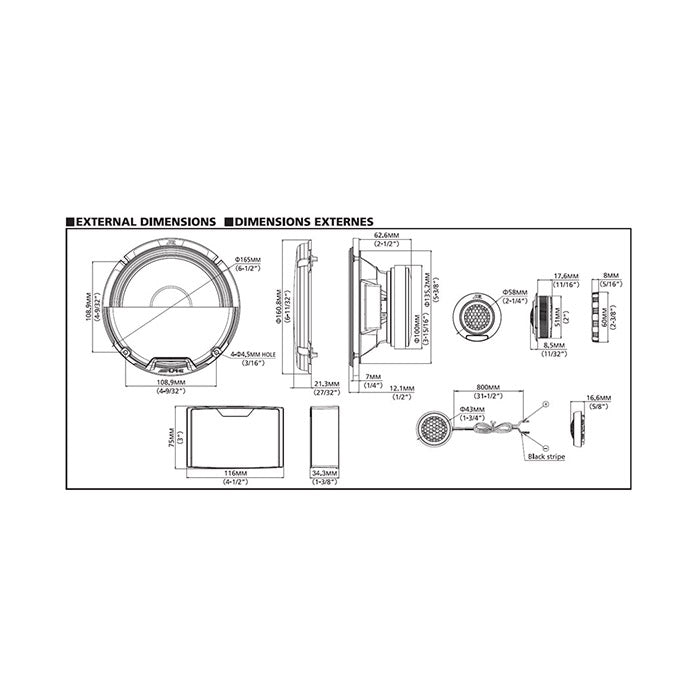 Alpine R2-S652 altoparlante PRO da 16.5CM set componenti a 2 vie